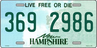 NH license plate 3692986