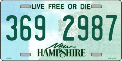NH license plate 3692987