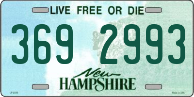 NH license plate 3692993