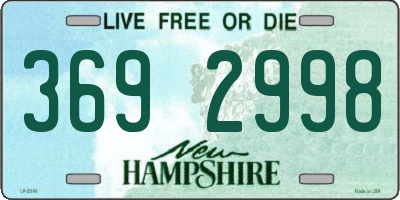 NH license plate 3692998
