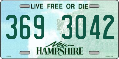 NH license plate 3693042
