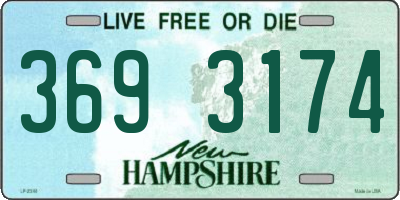 NH license plate 3693174