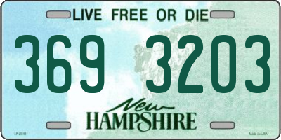 NH license plate 3693203