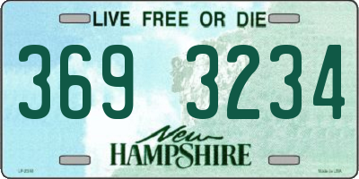 NH license plate 3693234
