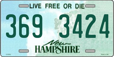 NH license plate 3693424