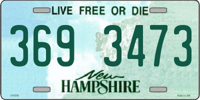 NH license plate 3693473