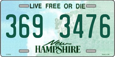 NH license plate 3693476