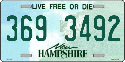 NH license plate 3693492