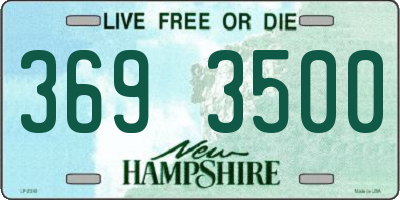 NH license plate 3693500