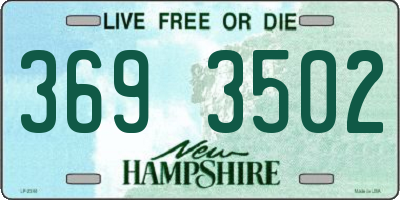 NH license plate 3693502