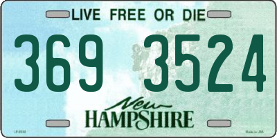 NH license plate 3693524