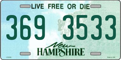 NH license plate 3693533