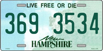 NH license plate 3693534