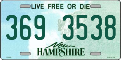 NH license plate 3693538