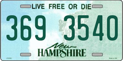 NH license plate 3693540