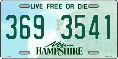 NH license plate 3693541
