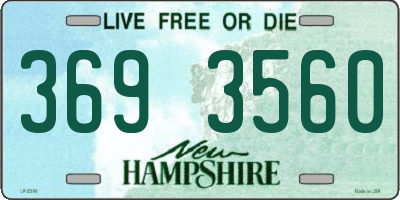 NH license plate 3693560