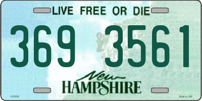 NH license plate 3693561