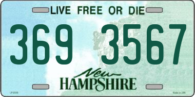 NH license plate 3693567