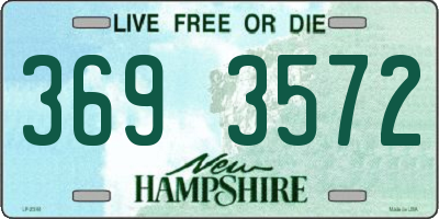 NH license plate 3693572