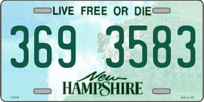 NH license plate 3693583