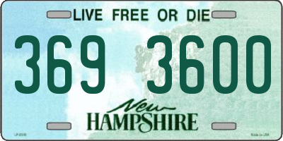NH license plate 3693600