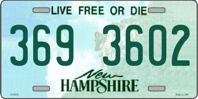 NH license plate 3693602