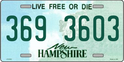 NH license plate 3693603