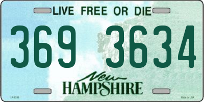NH license plate 3693634
