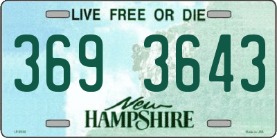NH license plate 3693643