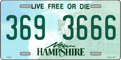 NH license plate 3693666