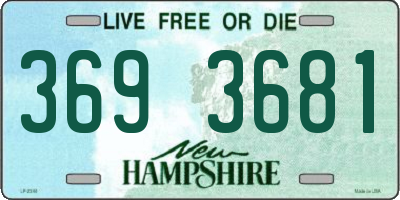 NH license plate 3693681