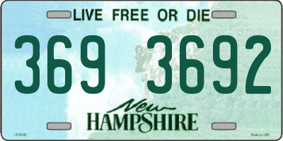 NH license plate 3693692