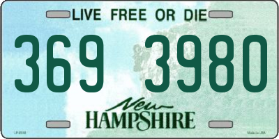 NH license plate 3693980