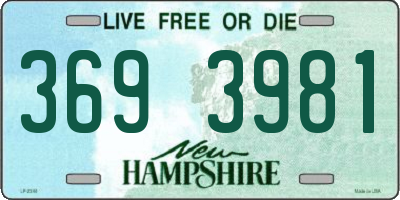 NH license plate 3693981
