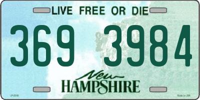 NH license plate 3693984