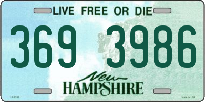 NH license plate 3693986