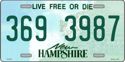 NH license plate 3693987