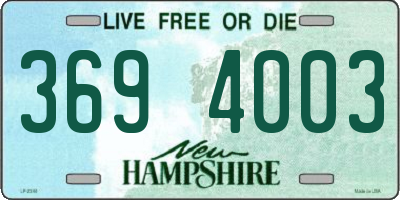 NH license plate 3694003