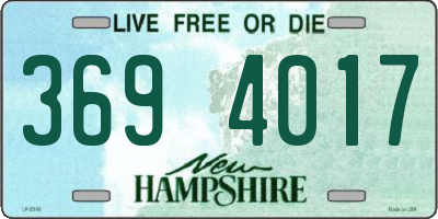 NH license plate 3694017