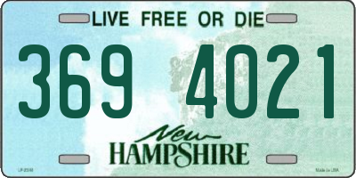 NH license plate 3694021