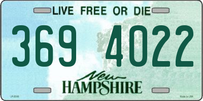 NH license plate 3694022