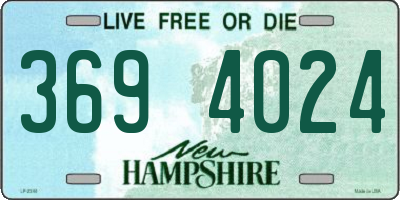 NH license plate 3694024