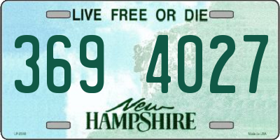 NH license plate 3694027