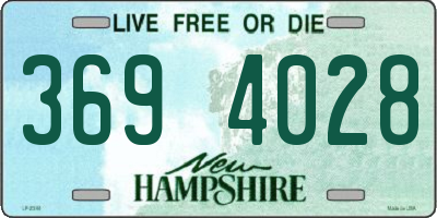 NH license plate 3694028