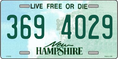 NH license plate 3694029