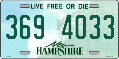 NH license plate 3694033