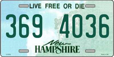 NH license plate 3694036
