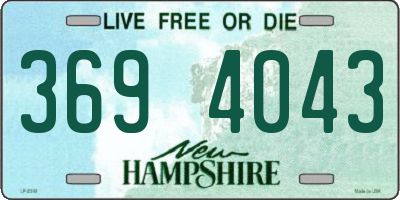 NH license plate 3694043