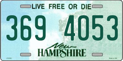 NH license plate 3694053